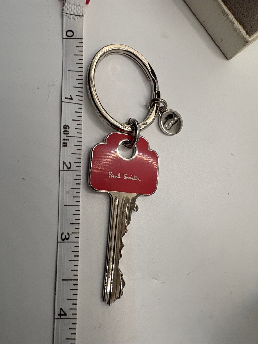 Paul Smith Keyring with a Pink Shaped Key